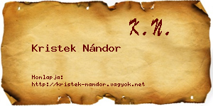 Kristek Nándor névjegykártya