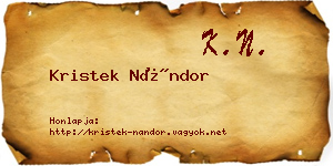 Kristek Nándor névjegykártya
