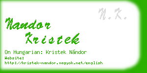 nandor kristek business card