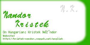 nandor kristek business card